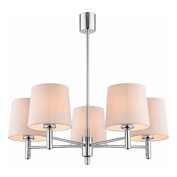 Brilagi - MONTE taklampa på stång 5xE27/15W/230V beige/blank krom