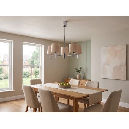 BRILAGI - MONTE taklampa på stång 5xE27/60W/230V beige/blank krom