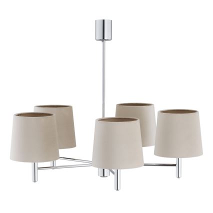 BRILAGI - MONTE taklampa på stång 5xE27/60W/230V beige/blank krom