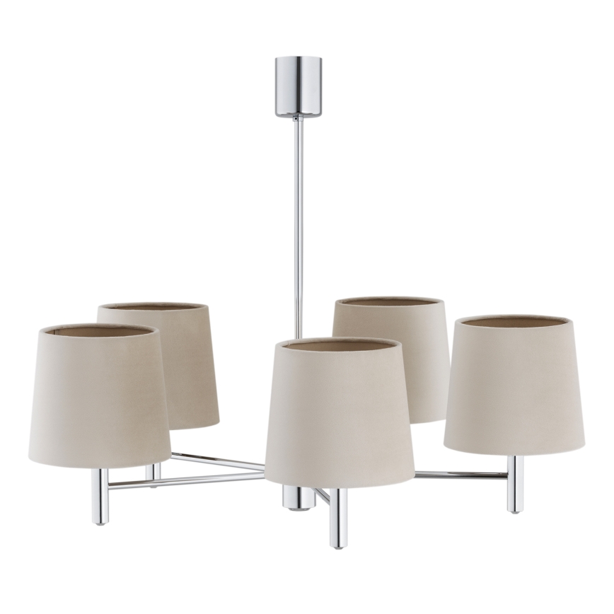 BRILAGI - MONTE taklampa på stång 5xE27/60W/230V beige/blank krom