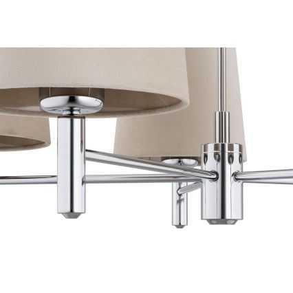 BRILAGI - MONTE taklampa på stång 5xE27/60W/230V beige/blank krom