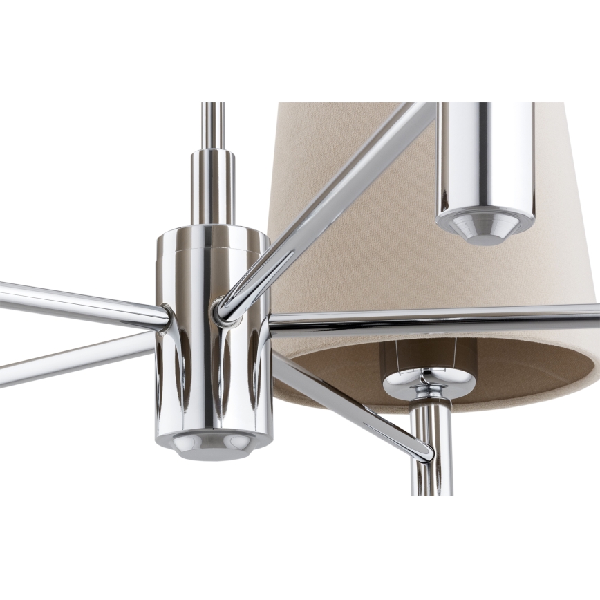 BRILAGI - MONTE taklampa på stång 5xE27/60W/230V beige/blank krom