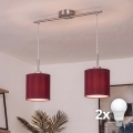 Brilagi - NUBILA LED-ljuskrona på kabel 2xE27/60W/230V, pompejröd