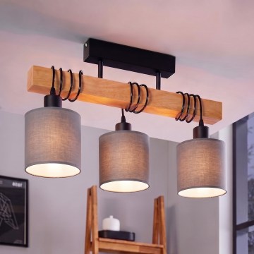 BRILAGI - NUBILA plafondlampa 3xE27/60W/230V furu/ljusgrå