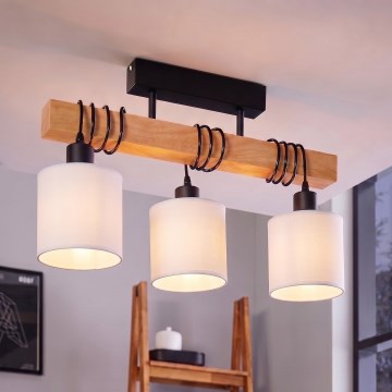 BRILAGI - NUBILA taklampa, 3xE27/60W/230V, furu/vit
