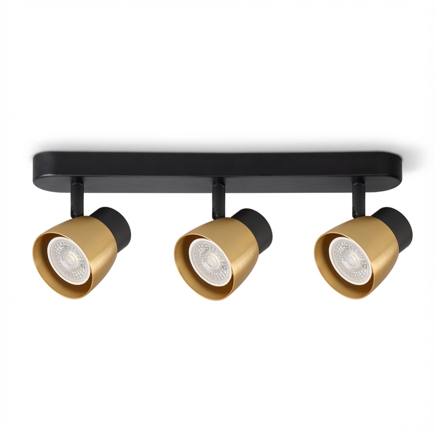Brilagi - NUGGET LED RGBW dimbar spot 3xGU10/4,8W/230V svart/guld