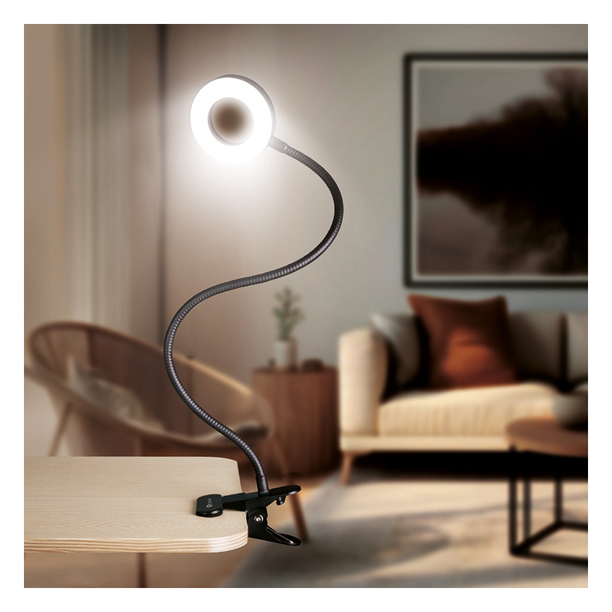 Brilagi - LED dimbar lampa med klämma ORBELA LED/8W/230V 3000/4000/5000K svart