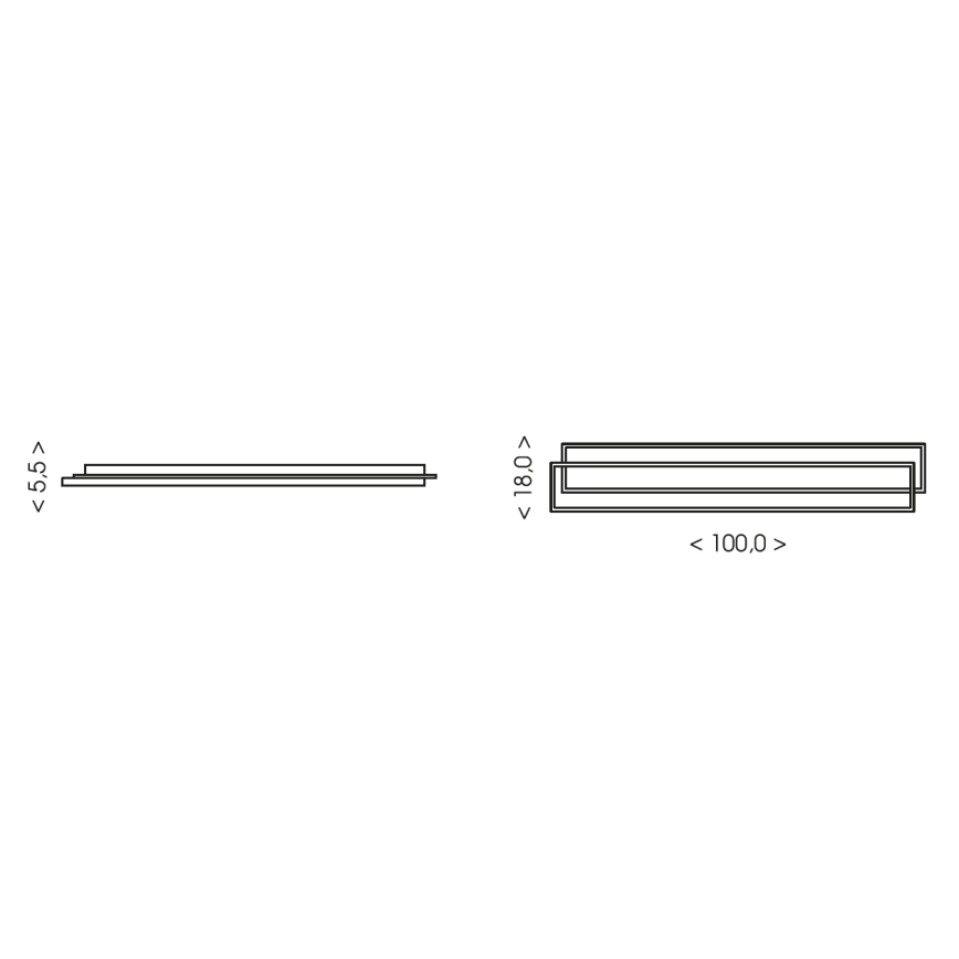 Brilagi - LED dimbar takarmatur OUTLINE LED/90W/230V 3000-6000K 18x100 cm vit/svart + fjärrkontroll