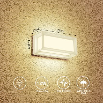 Brilagi - LED utomhusvägglampa PARKER LED/12W/230V 3000/4500/6000K vit IP44