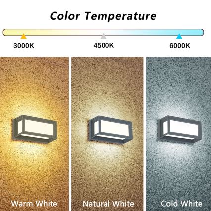 Brilagi - LED utomhusväggarmatur PARKER LED/12W/230V 3000/4500/6000K grå IP44