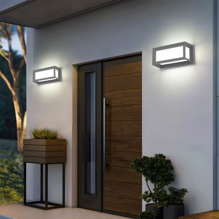 Brilagi - LED utomhusväggarmatur PARKER LED/12W/230V 3000/4500/6000K grå IP44