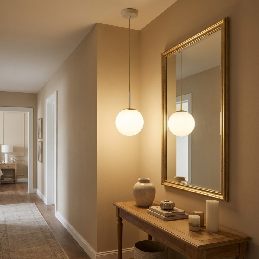 Brilagi - Pendel med kabel MILO ECRU 1xE27/60W/230V beige/guld