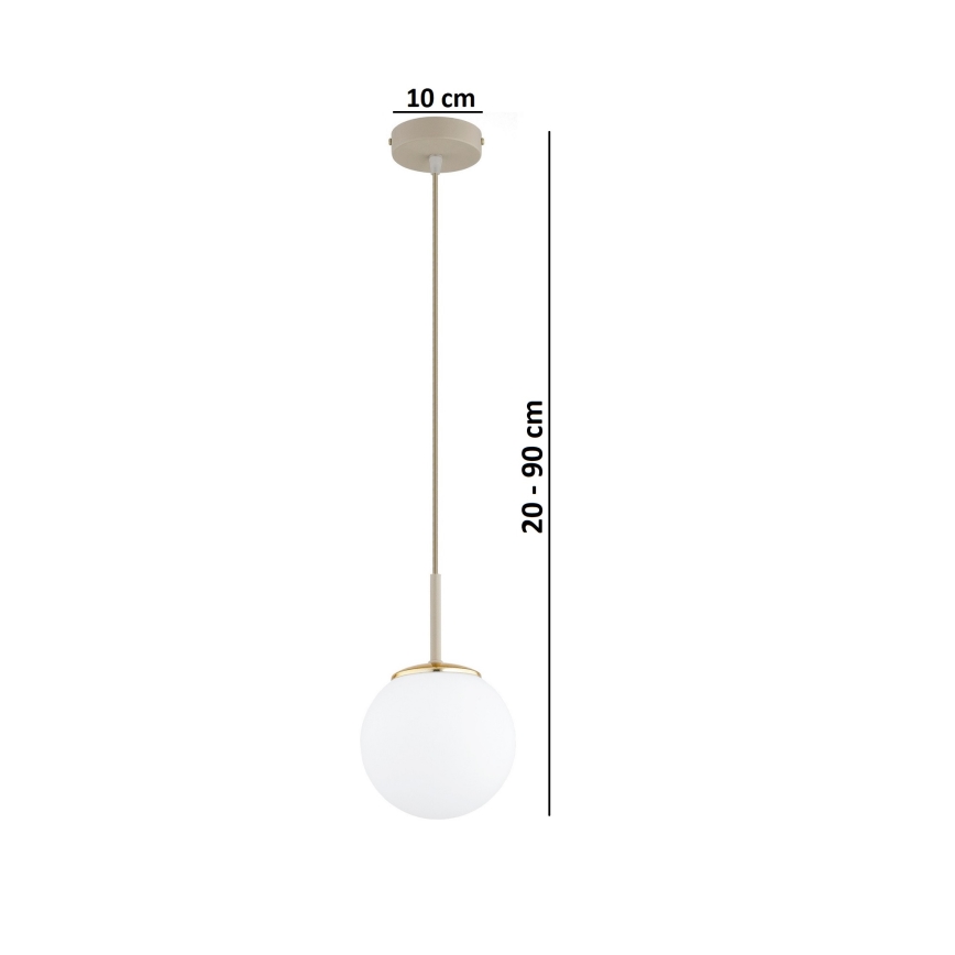 Brilagi - Pendel med kabel MILO ECRU 1xE27/60W/230V beige/guld