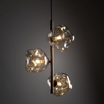 Brilagi - Pendel med kabel VULCANO 3xG9/8W/230V brun/rökbeige