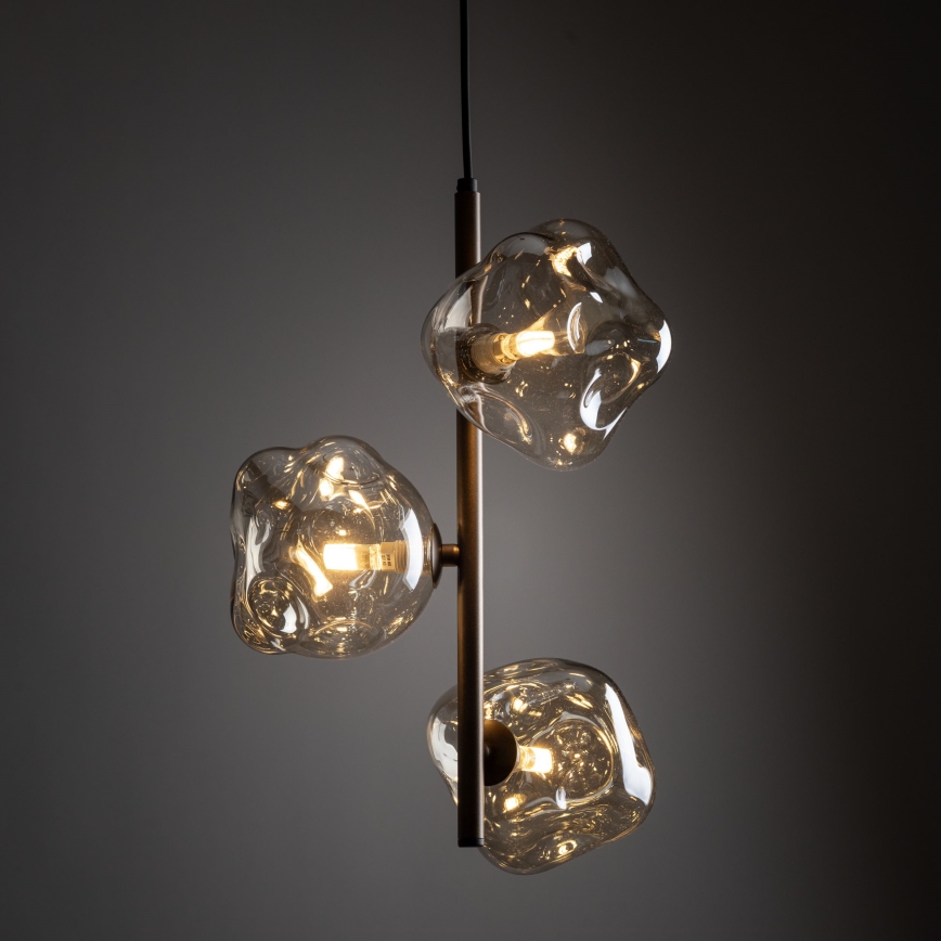 Brilagi - Pendel med kabel VULCANO 3xG9/8W/230V brun/rökbeige