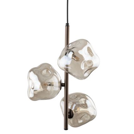 Brilagi - Pendel med kabel VULCANO 3xG9/8W/230V brun/rökbeige
