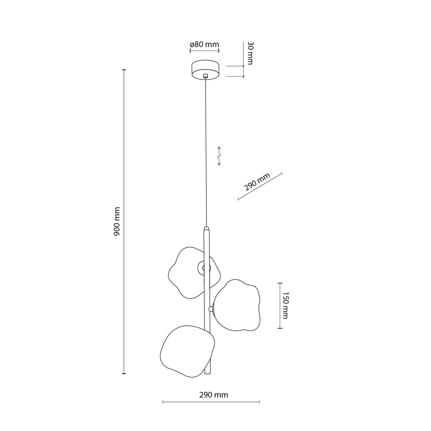 Brilagi - Pendel med kabel VULCANO 3xG9/8W/230V brun/rökbeige