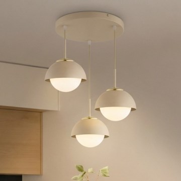 Brilagi - Pendel med sladd 3xE27/60W/230V beige/guld