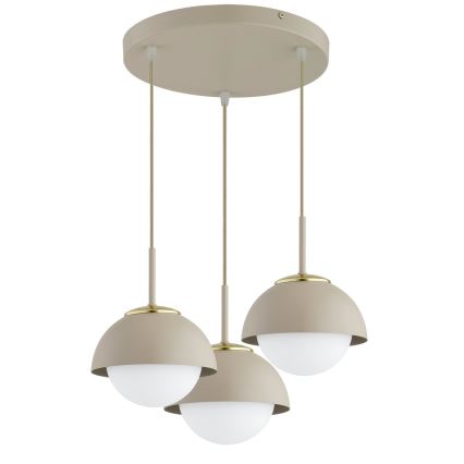 Brilagi - Pendel med sladd COSMO 3xE27/60W/230V beige/guld