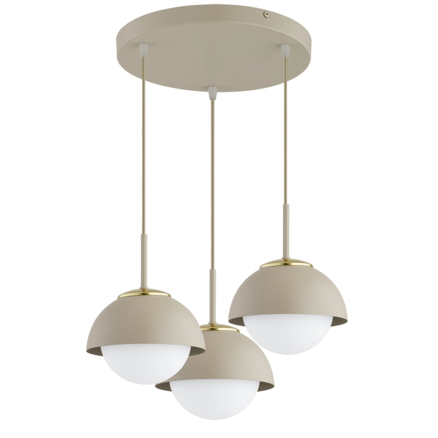 Brilagi - Pendel med sladd COSMO 3xE27/60W/230V beige/guld