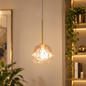 BRILAGI - Pendel med vajer VULCANO 1xG9/8W/230V Ø 15 cm guld/rökbeige