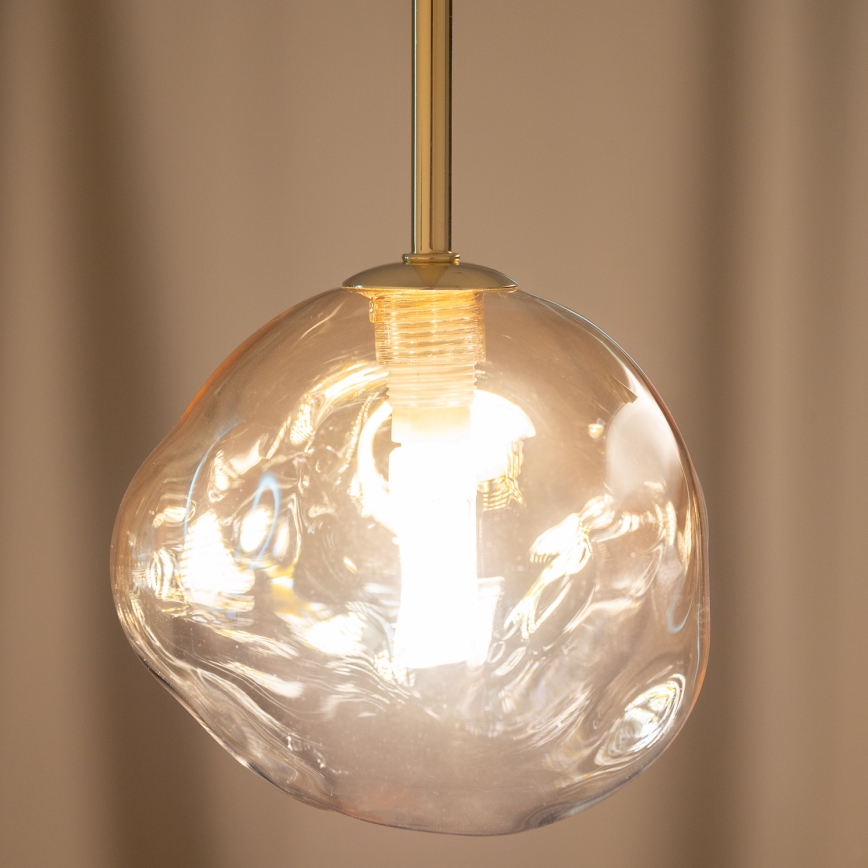 BRILAGI - Pendel med vajer VULCANO 1xG9/8W/230V Ø 15 cm guld/rökbeige