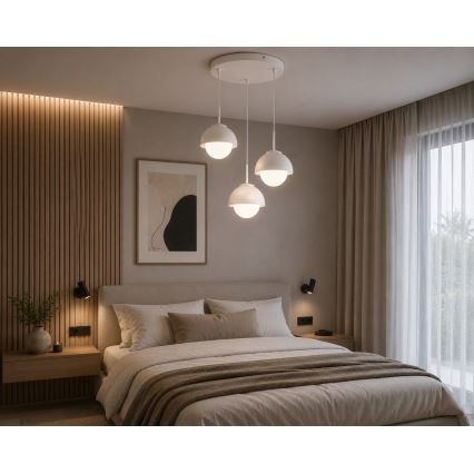 BRILAGI - Pendel på kabel COSMO 3xE27/60W/230V vit