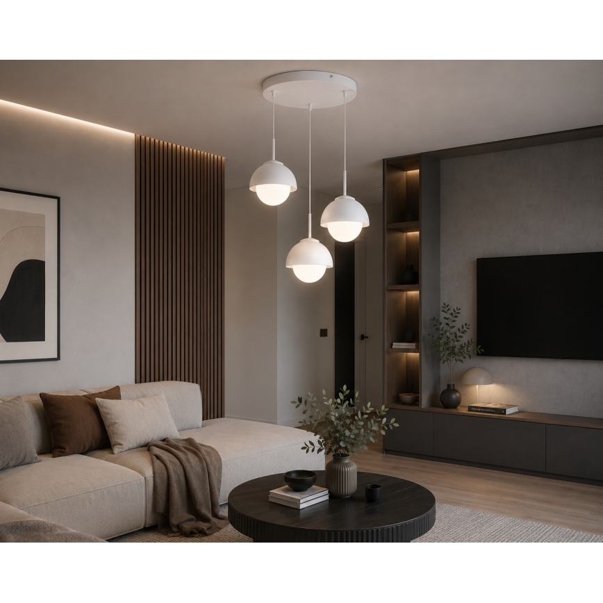 BRILAGI - Pendel på kabel COSMO 3xE27/60W/230V vit