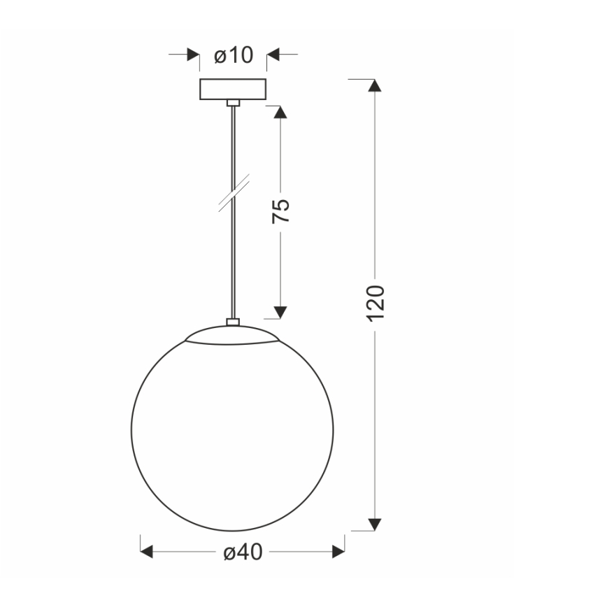 BRILAGI - Pendel på kabel POLOS 1xE27/40W/230V Ø 40 cm svart