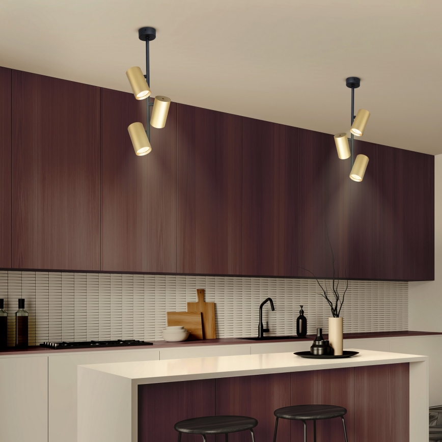 Brilagi - Pendelkrona SELE VERTICAL 3xGU10/30W/230V svart/guld