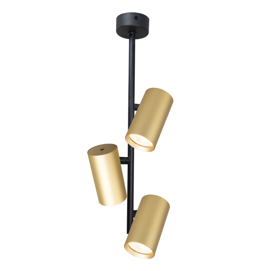 Brilagi - Pendelkrona SELE VERTICAL 3xGU10/30W/230V svart/guld