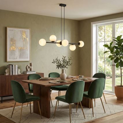 Brilagi - Pendellampa MALONY 6xE14/20W/230V svart