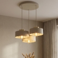 Brilagi - Pendellampa med kabel 3xE27/60W/230V beige/guld
