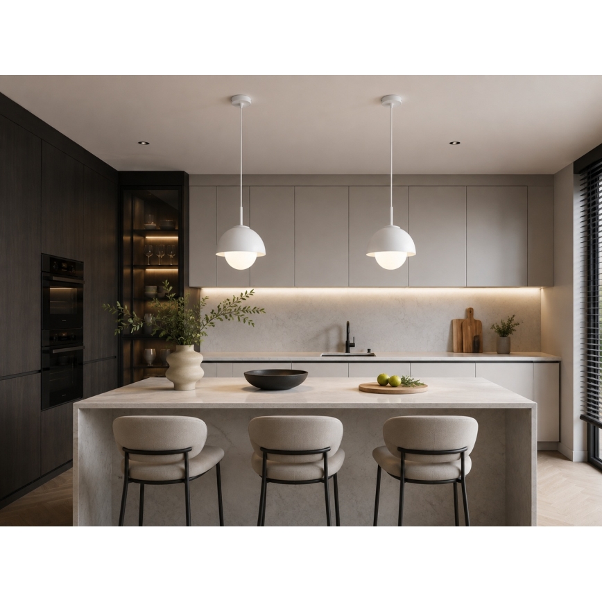 BRILAGI - Pendellampa med kabel COSMO 1xE27/60W/230V Ø 18 cm vit