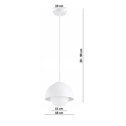 BRILAGI - Pendellampa med kabel COSMO 1xE27/60W/230V Ø 18 cm vit