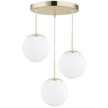 BRILAGI - Pendellampa med kabel MILO 3xE27/60W/230V guldfärgad