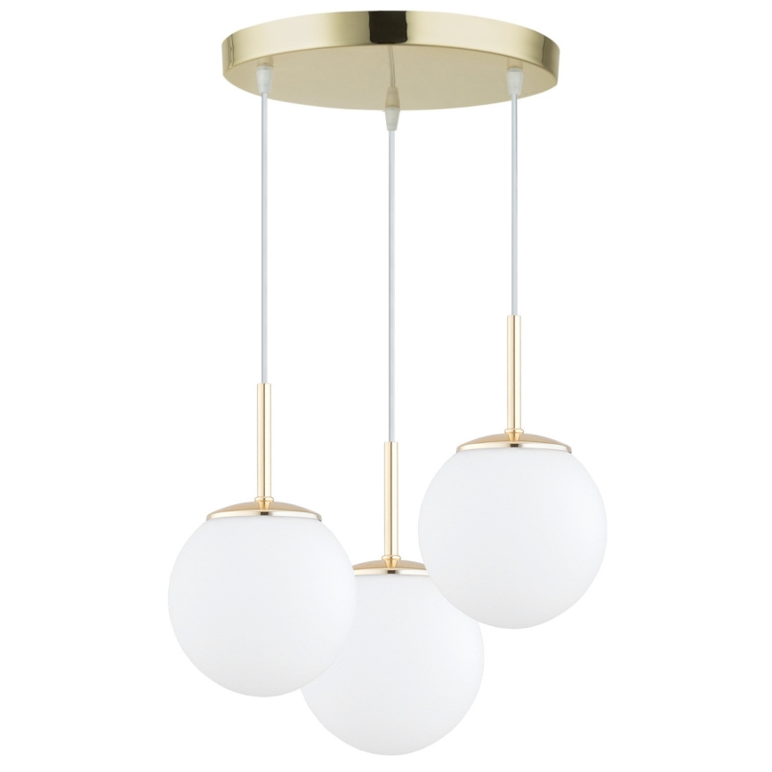 BRILAGI - Pendellampa med kabel MILO 3xE27/60W/230V guldfärgad