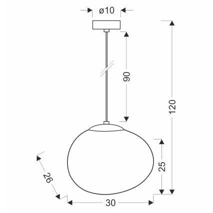 BRILAGI - Pendellampa med kabel PEBBLES 1xE27/40W/230V Ø 30 cm svart