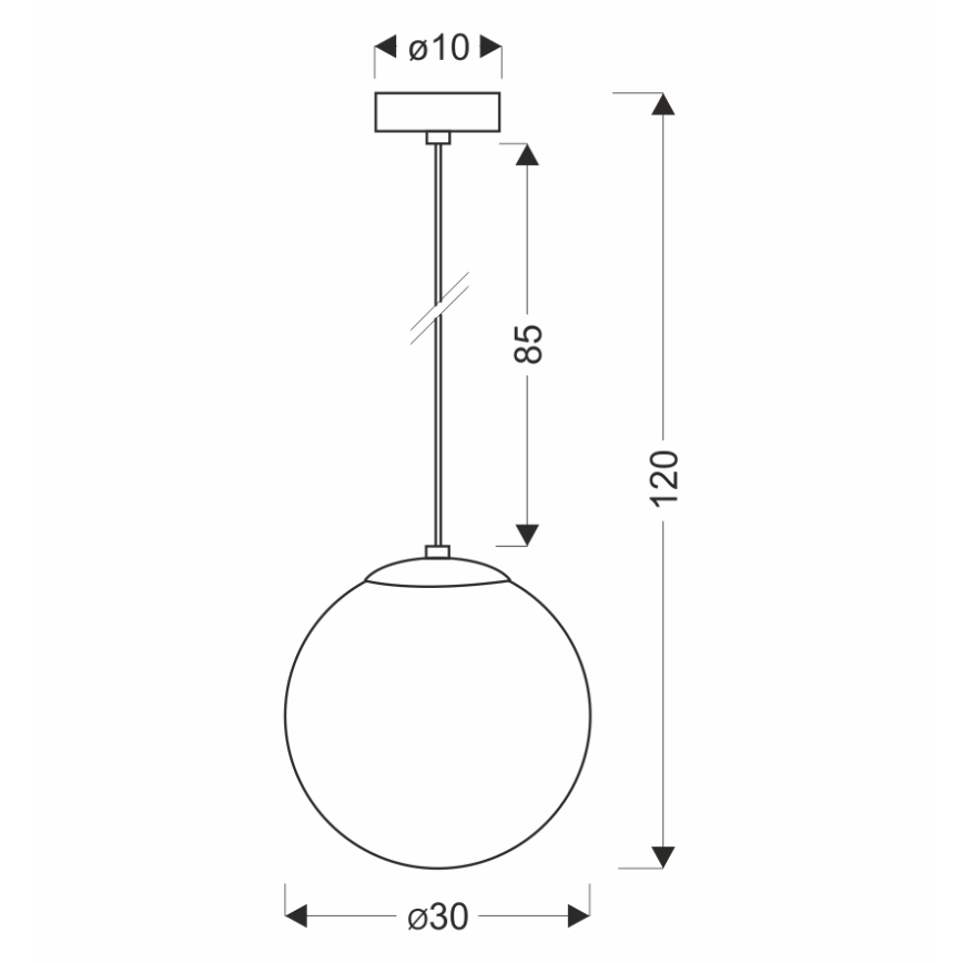 BRILAGI - Pendellampa med kabel POLOS 1xE27/40W/230V Ø 30 cm svart
