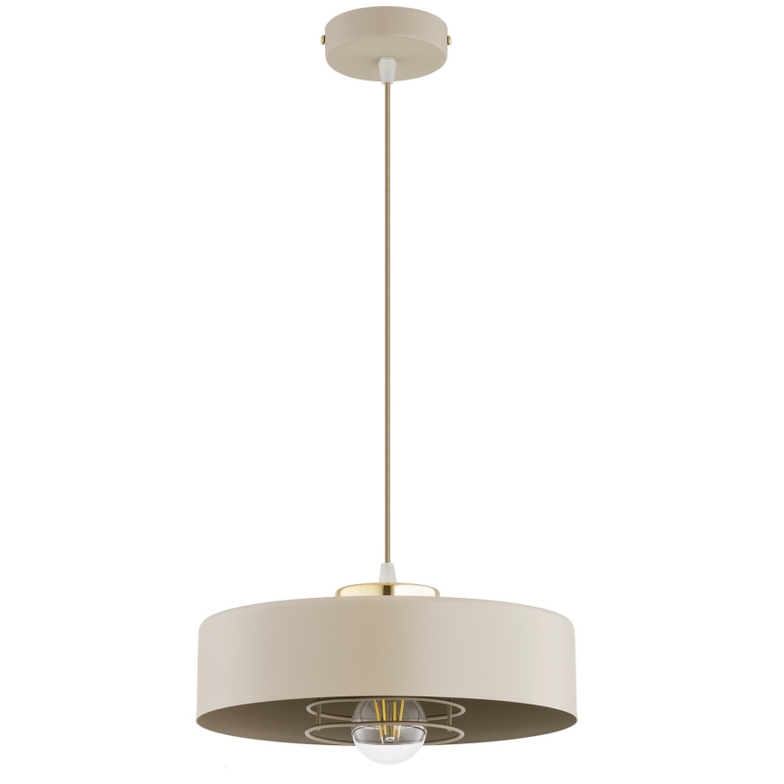 Brilagi - Pendellampa med kabel SPRING 1xE27/60W/230V Ø 30 cm beige/guld