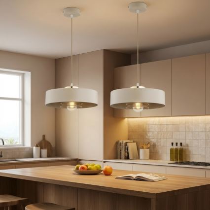 Brilagi - Pendellampa med kabel SPRING 1xE27/60W/230V Ø 30 cm beige/guld