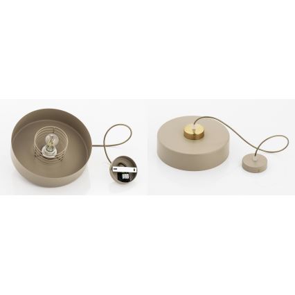 Brilagi - Pendellampa med kabel SPRING 1xE27/60W/230V Ø 30 cm beige/guld