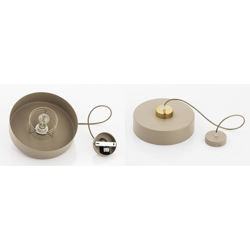 Brilagi - Pendellampa med kabel SPRING 1xE27/60W/230V Ø 30 cm beige/guld