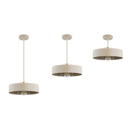 Brilagi - Pendellampa med kabel SPRING 1xE27/60W/230V Ø 30 cm beige/guld