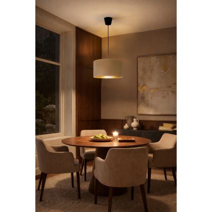 BRILAGI - Pendellampa med kabel VELVET 1xE27/60W/230V Ø 40 cm beige/guld