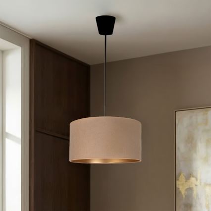 BRILAGI - Pendellampa med kabel VELVET 1xE27/60W/230V Ø 40 cm beige/guld
