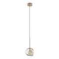 Brilagi - Pendellampa med kabel VULCANO 1xG9/8W/230V beige/rökfärgad beige