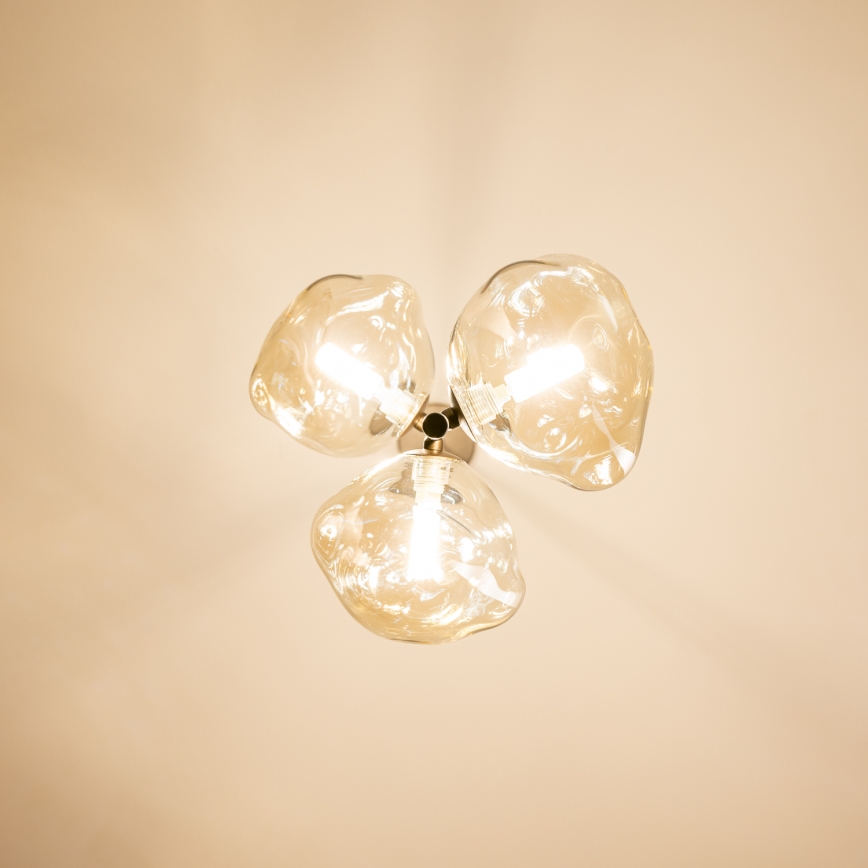 BRILAGI - Pendellampa med kabel VULCANO 3xG9/8W/230V brons/rökbeige