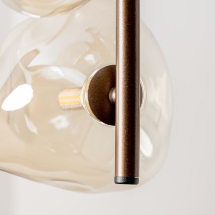 BRILAGI - Pendellampa med kabel VULCANO 3xG9/8W/230V brons/rökbeige