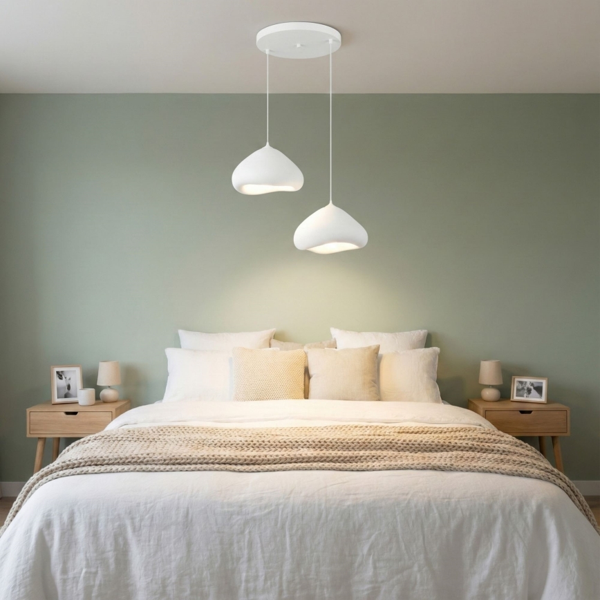 Brilagi - Pendellampa med kabel WABI SABI 2xE27/40W/230V Ø 45 cm vit